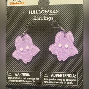 🔴 3/$13 Glitter Purple Bat‎ Halloween Earrings! NEW!